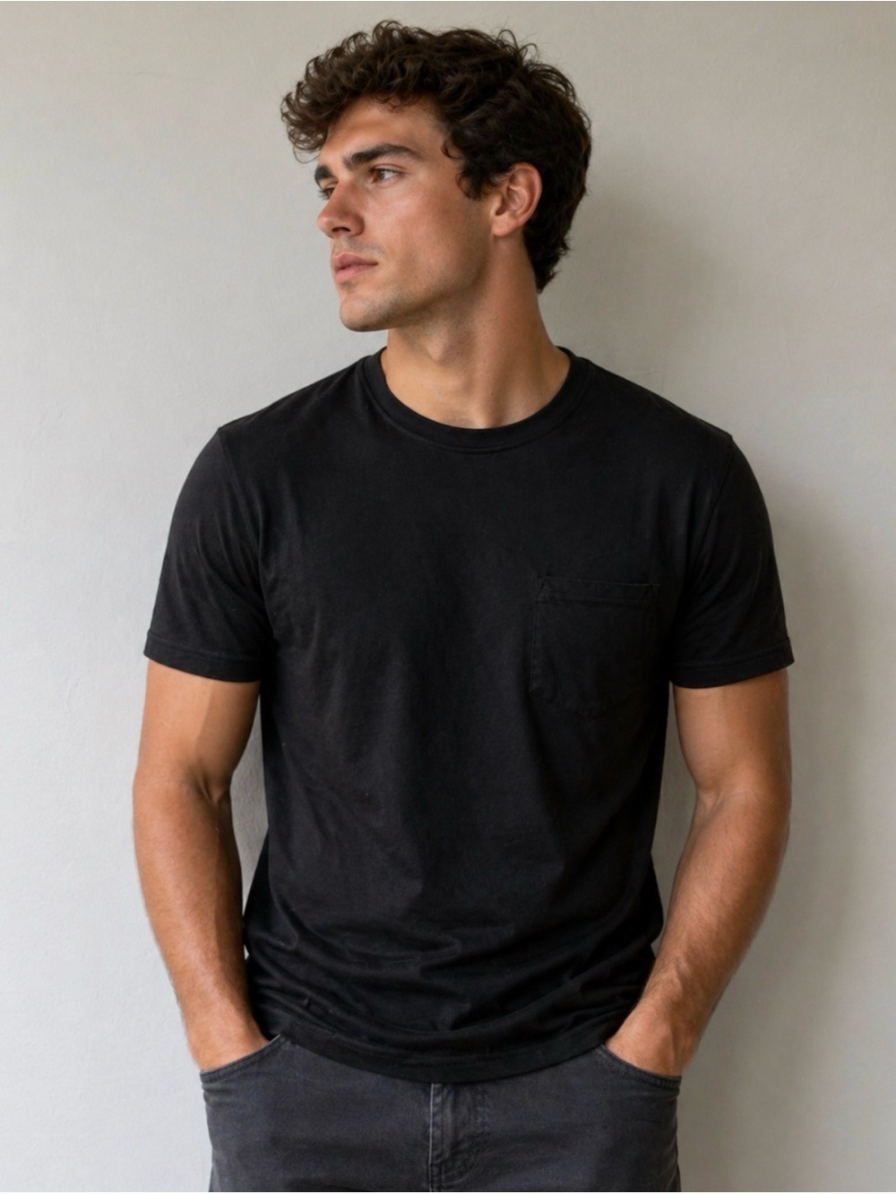 Isaac Mizrahi Black Short Sleeve Tee Essential Crew Neck